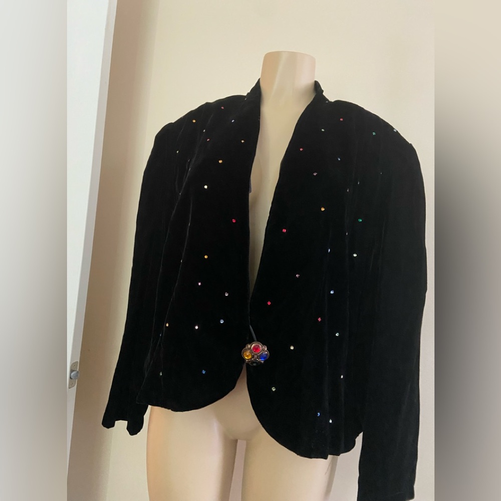 Vintage colorful stones suede blazer